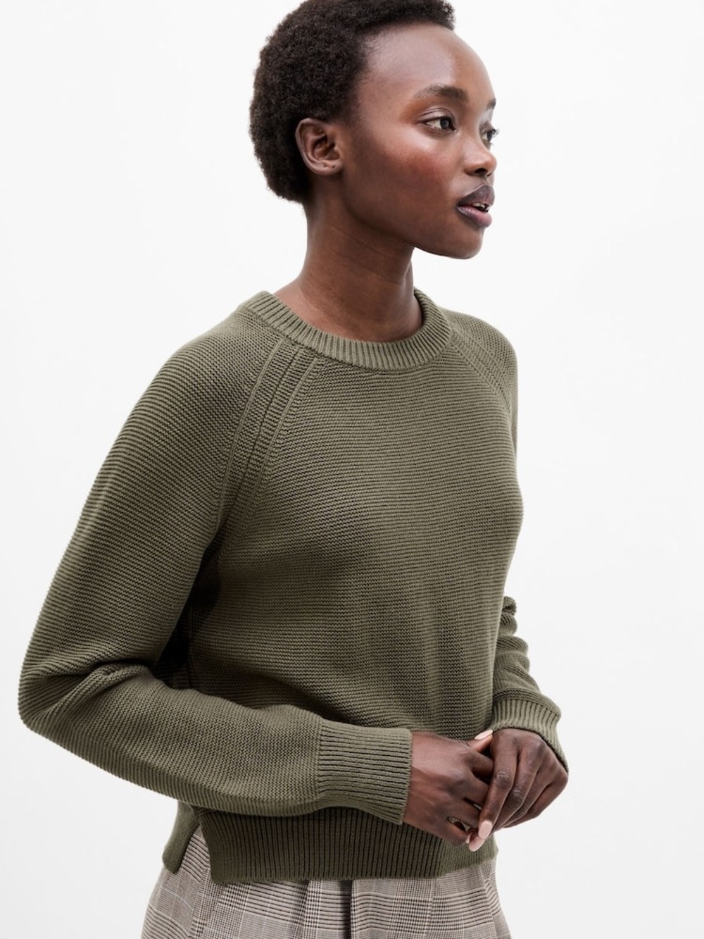 French Connection Green Lily Mozart Crew Neck Jumper - Picture 3 of 10